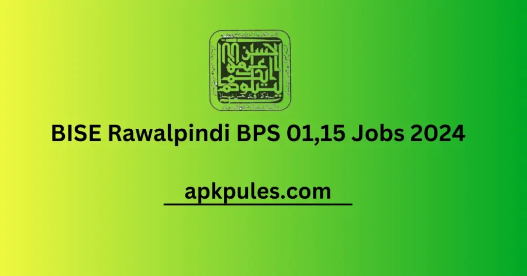 BISE Rawalpindi BPS 01 TO 15 Jobs 2024